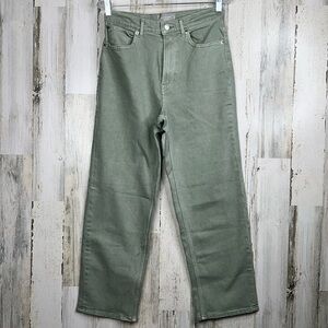 Everlane The Way-High Jean Organic Cotton Denim Sage Green Size 28 Regular‎